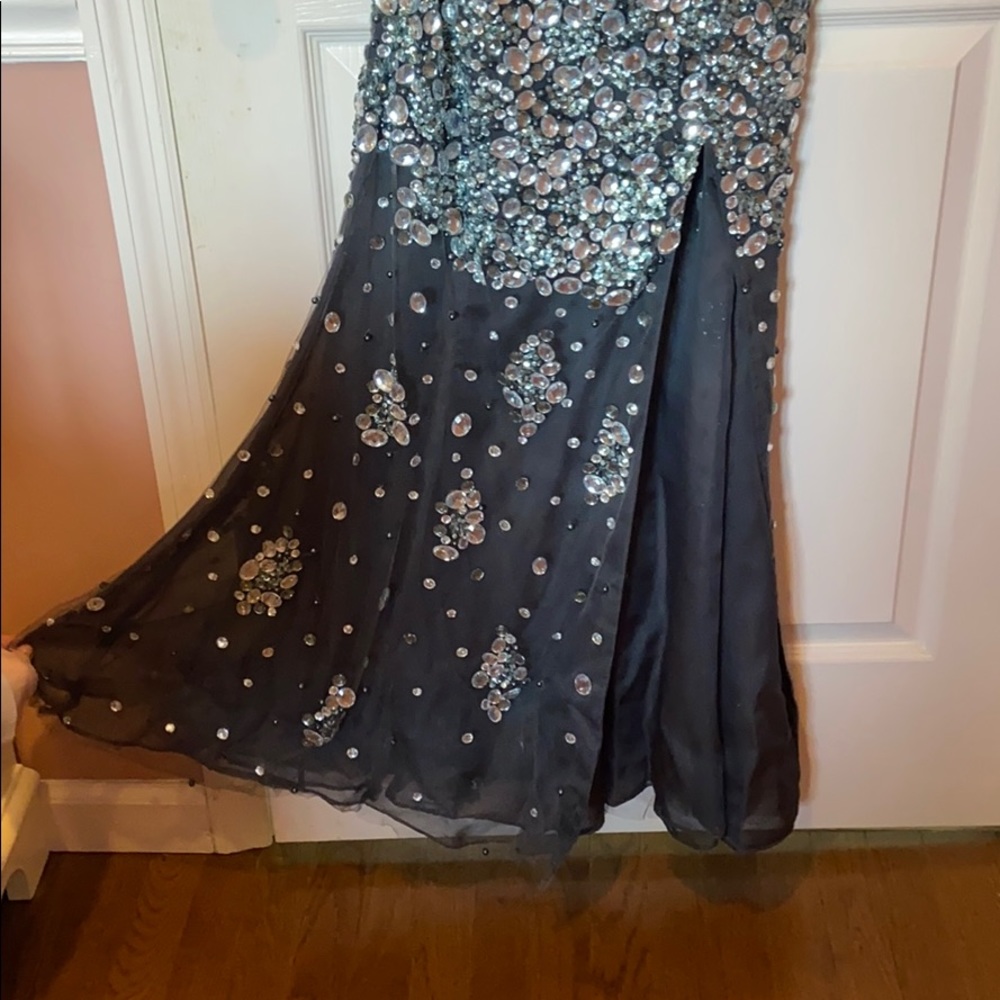 JOVANI Gray bedazzled Prom dress - Picture 2 of 5